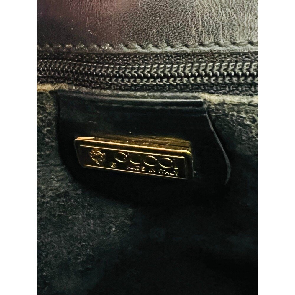Vintage Gucci Black Monogram Canvas & Leather Shoulder Bag - Picture 9 of 11